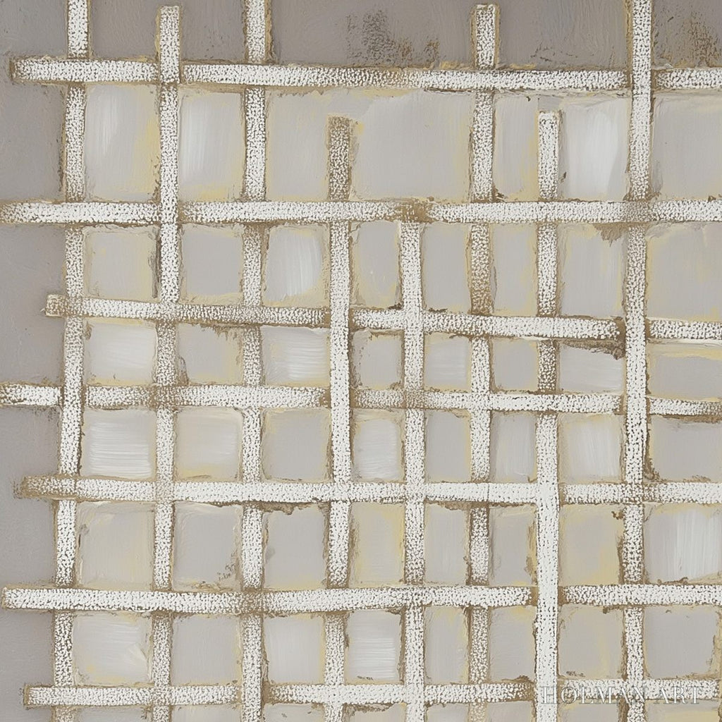 HOLMAN ART Woven Tranquility Minimalist Textured Beige Abstract Oil Painting - image 6