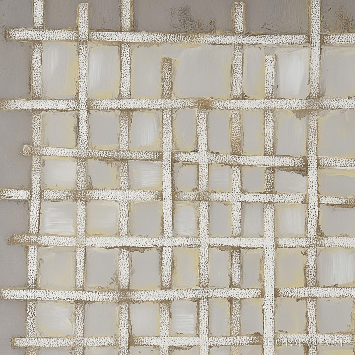 HOLMAN ART Woven Tranquility Minimalist Textured Beige Abstract Oil Painting - image 6