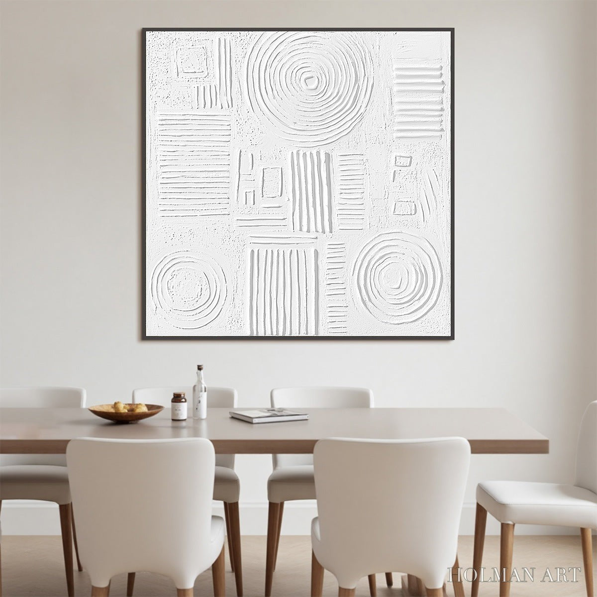 HOLMAN ART White Texture Minimalist Textured Abstract Oil Painting - image 2