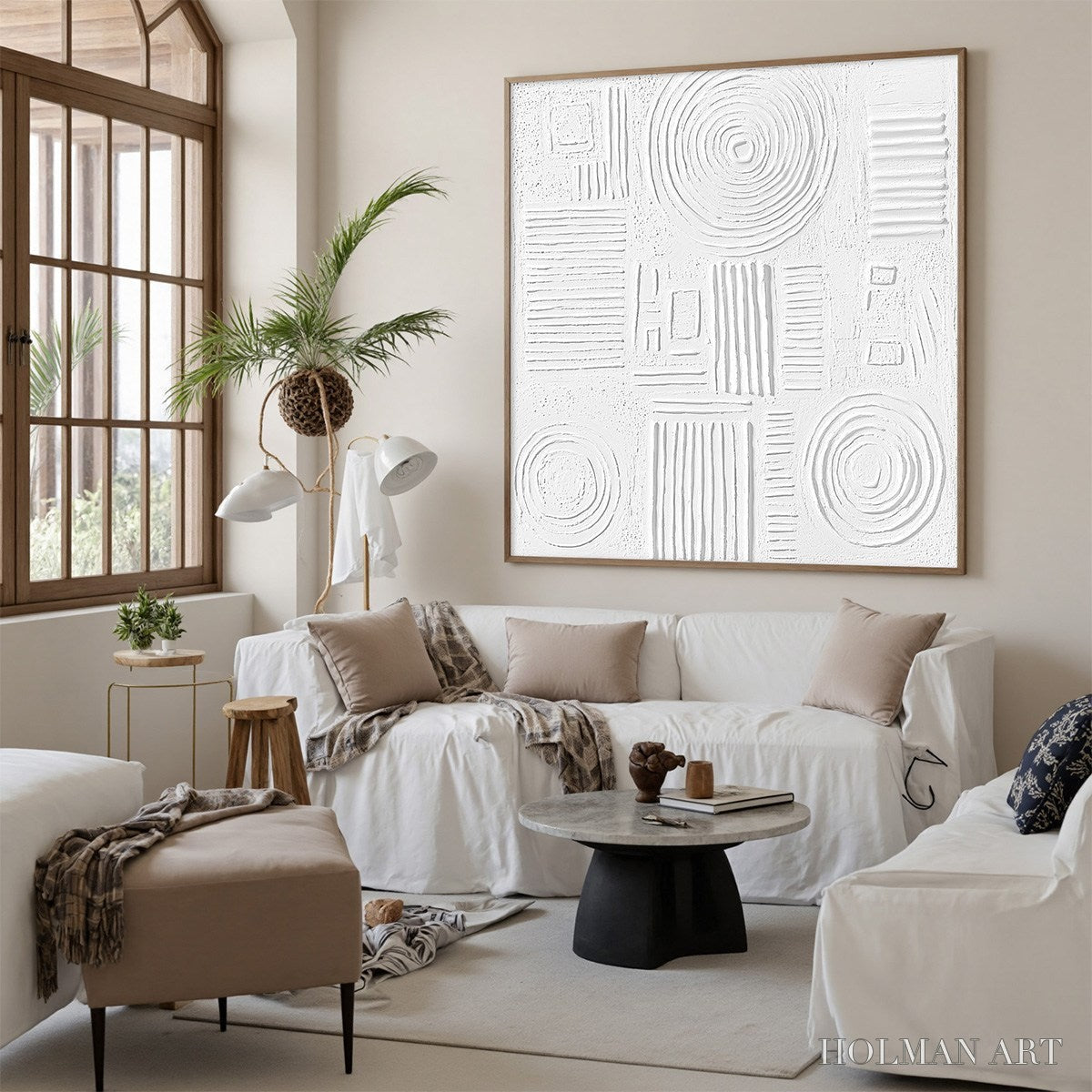 HOLMAN ART White Texture Minimalist Textured Abstract Oil Painting - image 5
