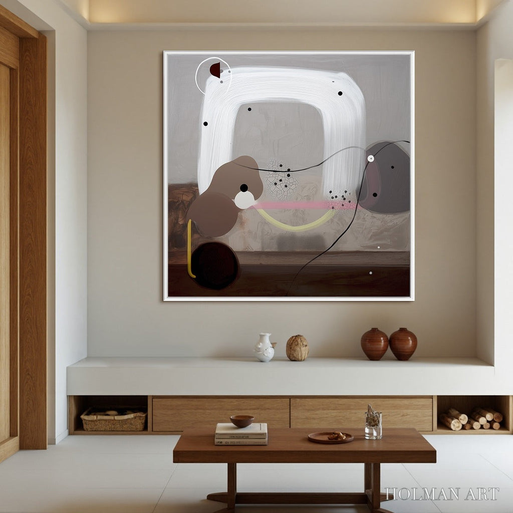 HOLMAN ART Abstract Balance – Minimalist Abstract Grey Oil Painting - image 2