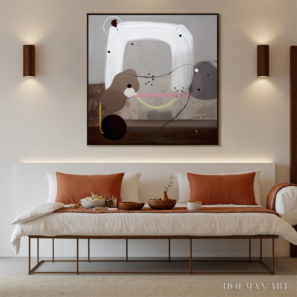 HOLMAN ART Abstract Balance – Minimalist Abstract Grey Oil Painting - image 4