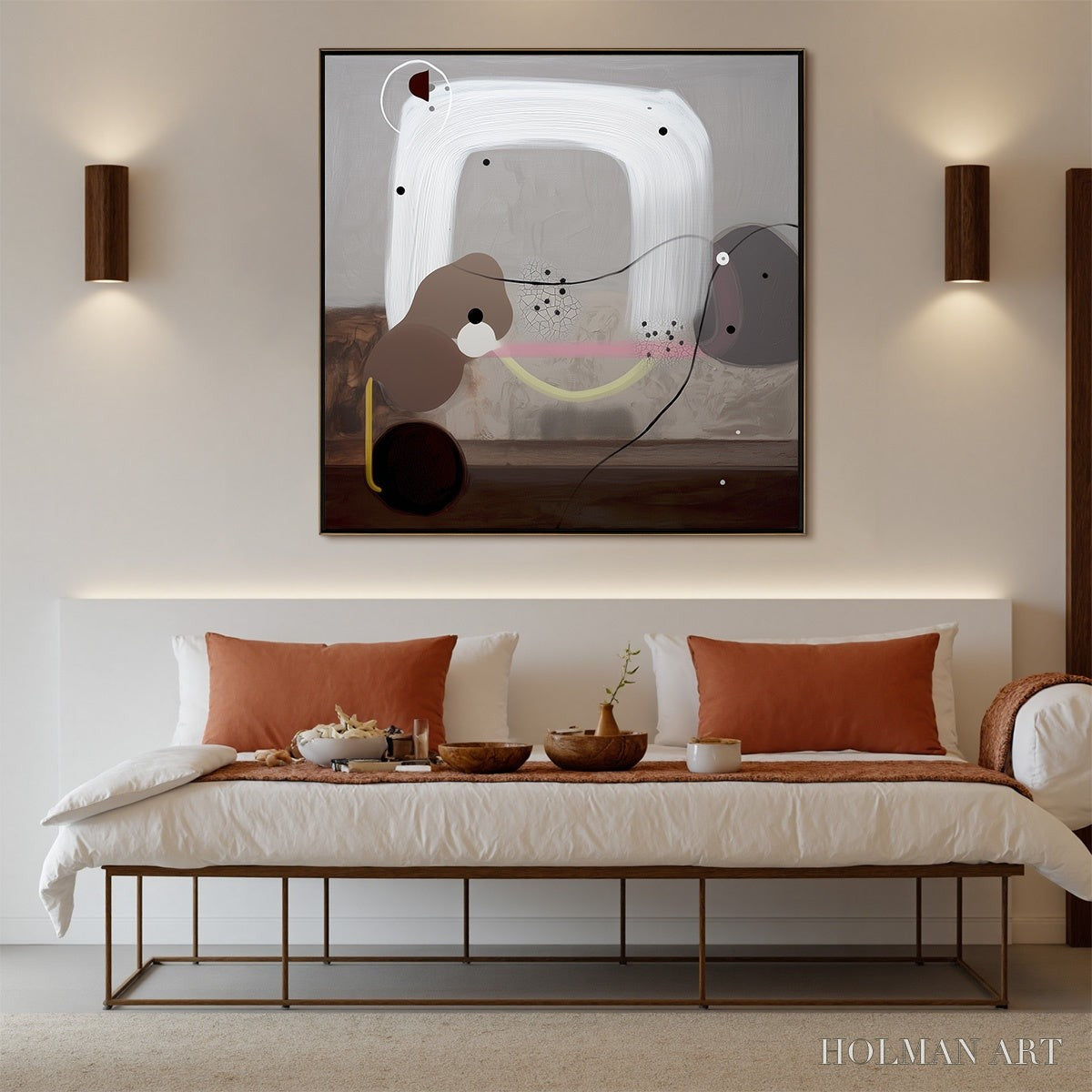 HOLMAN ART Abstract Balance – Minimalist Abstract Grey Oil Painting - image 4