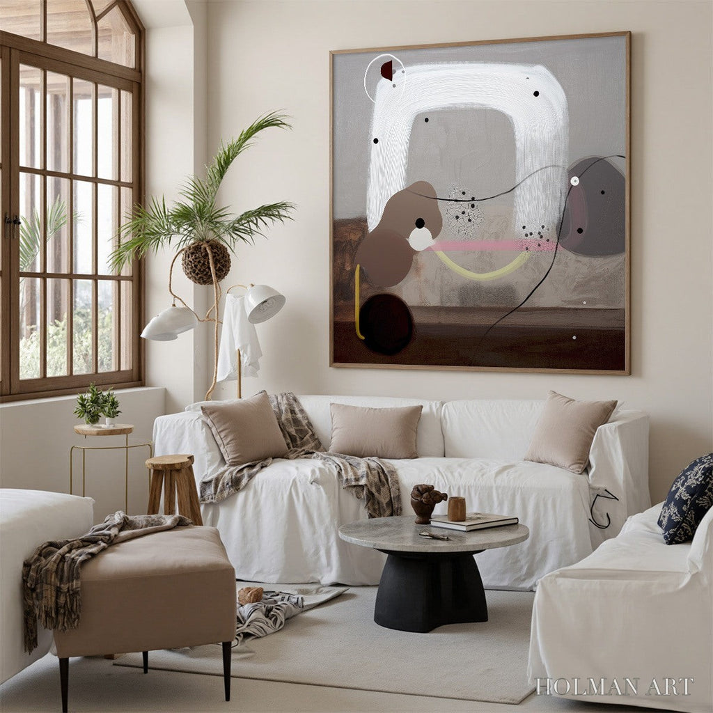 HOLMAN ART Abstract Balance – Minimalist Abstract Grey Oil Painting - image 6