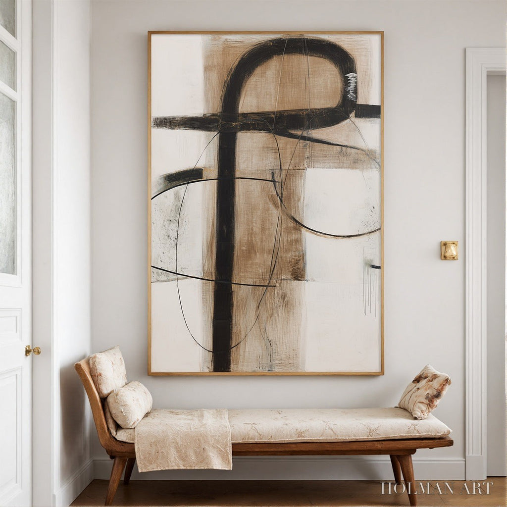 HOLMAN ART Earthy Abstract – Minimalist Abstract Oil Painting in Browns - image 2