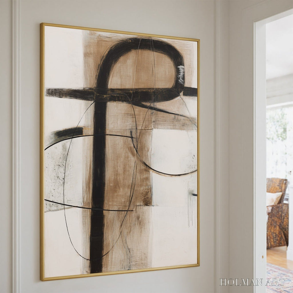 HOLMAN ART Earthy Abstract – Minimalist Abstract Oil Painting in Browns - image 5