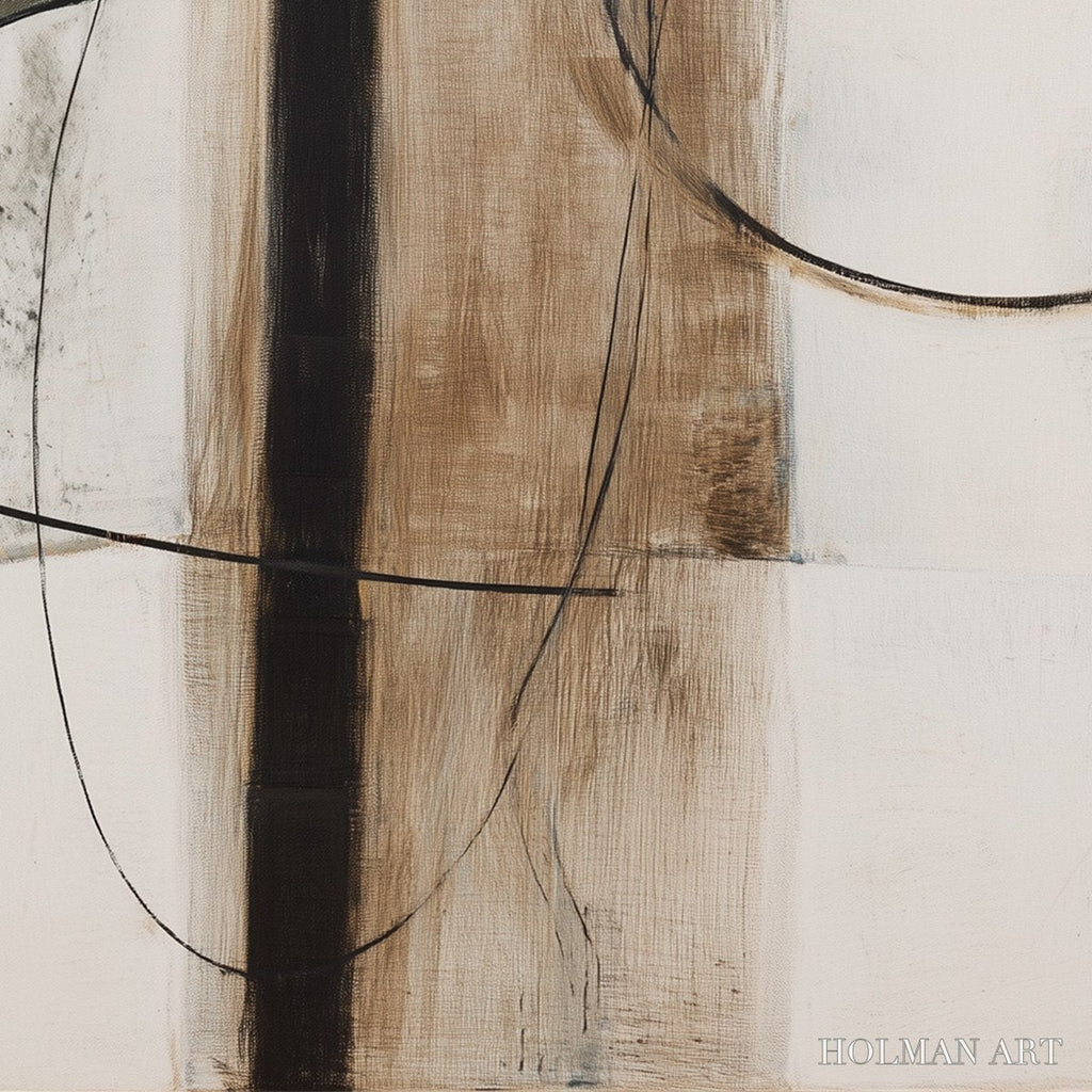 HOLMAN ART Earthy Abstract – Minimalist Abstract Oil Painting in Browns - image 6