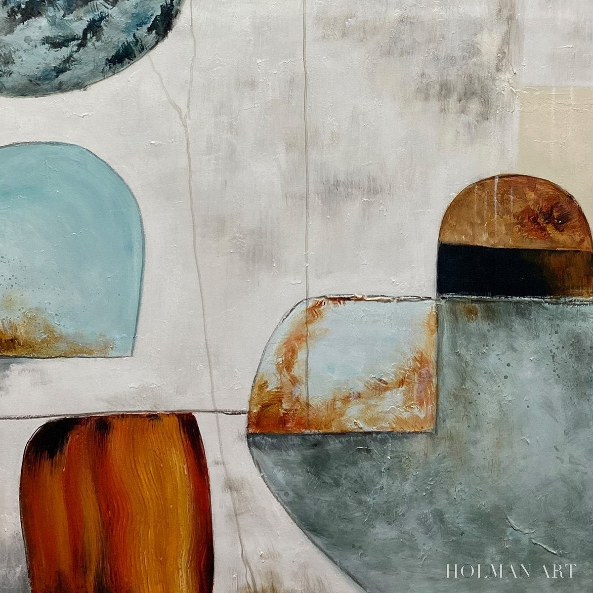 HOLMAN ART Serene Shapes – Textured Abstract Minimalist Oil Painting - image 6