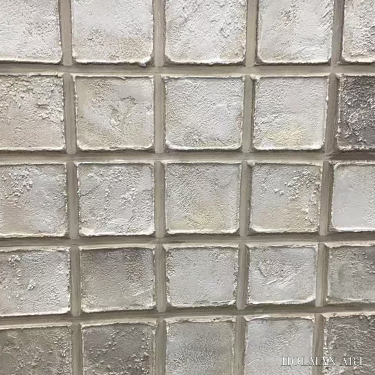 HOLMAN ART Tessellation – Textured Minimalist Abstract White Oil Painting - image 3