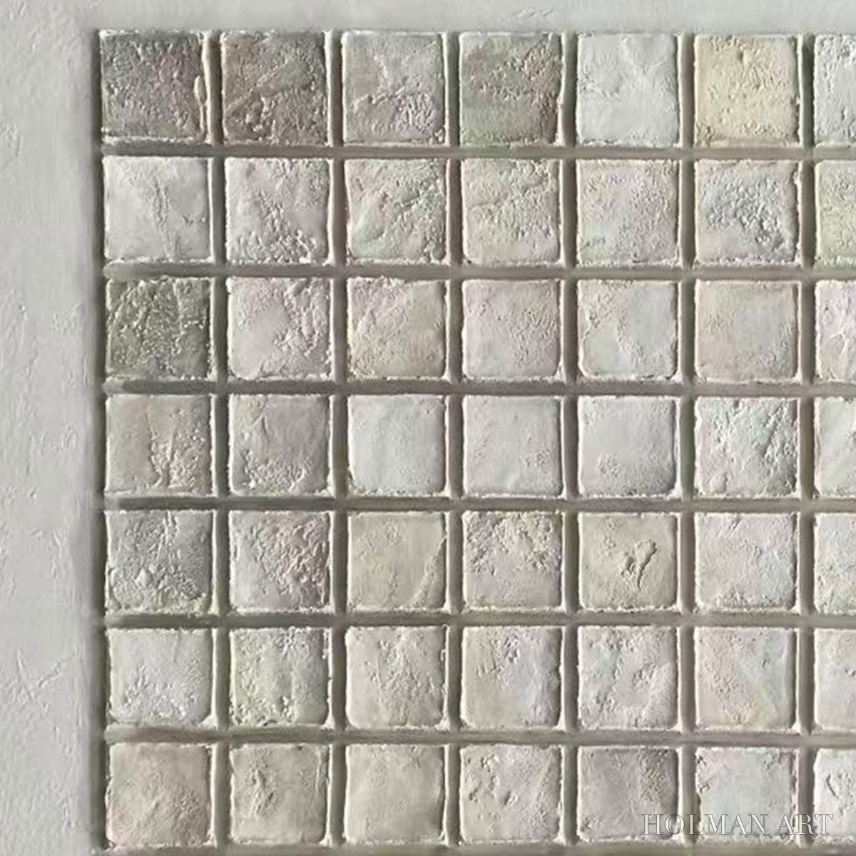 HOLMAN ART Tessellation – Textured Minimalist Abstract White Oil Painting - image 6