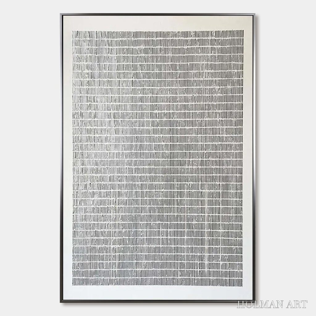 HOLMAN ART Silver Linings – Textured Minimalist Abstract Oil Painting - image 1