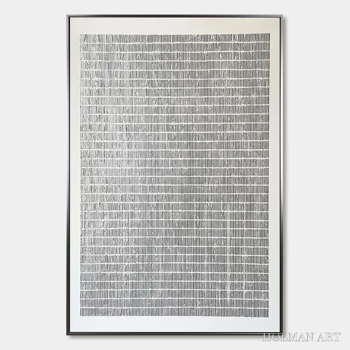 HOLMAN ART Silver Linings – Textured Minimalist Abstract Oil Painting - image 1