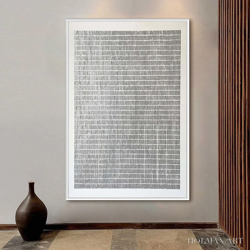 HOLMAN ART Silver Linings – Textured Minimalist Abstract Oil Painting - image 2