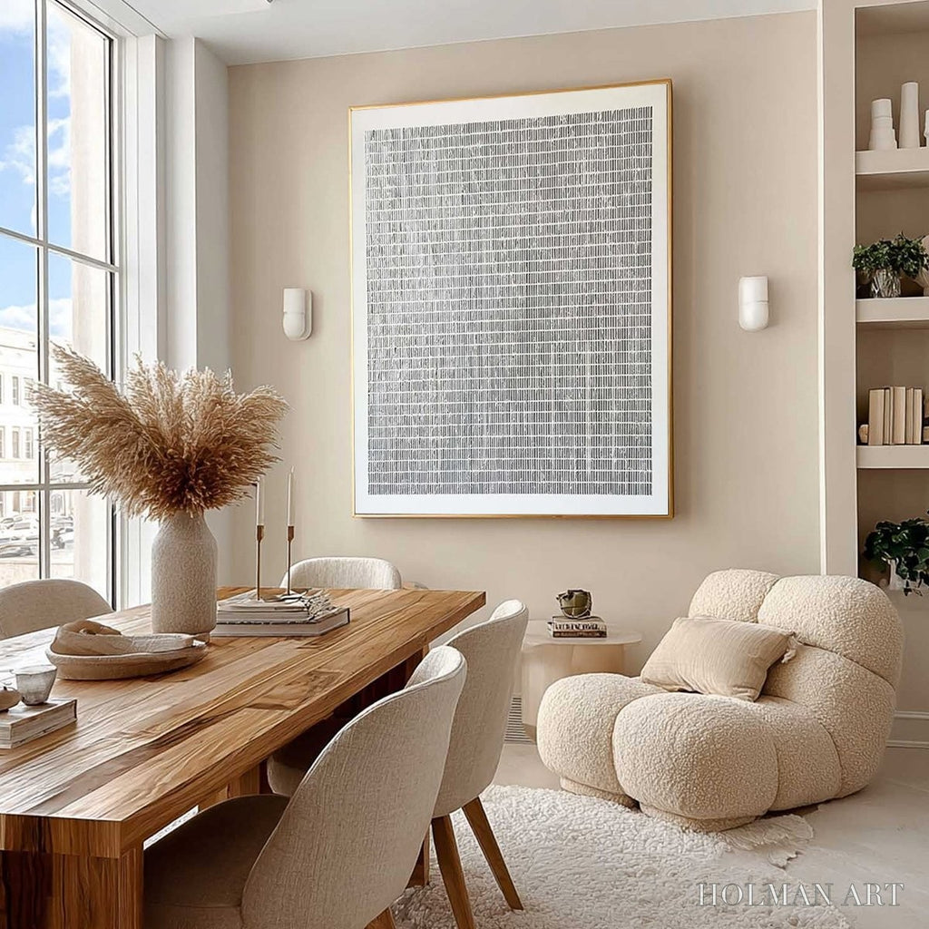 HOLMAN ART Silver Linings – Textured Minimalist Abstract Oil Painting - image 4
