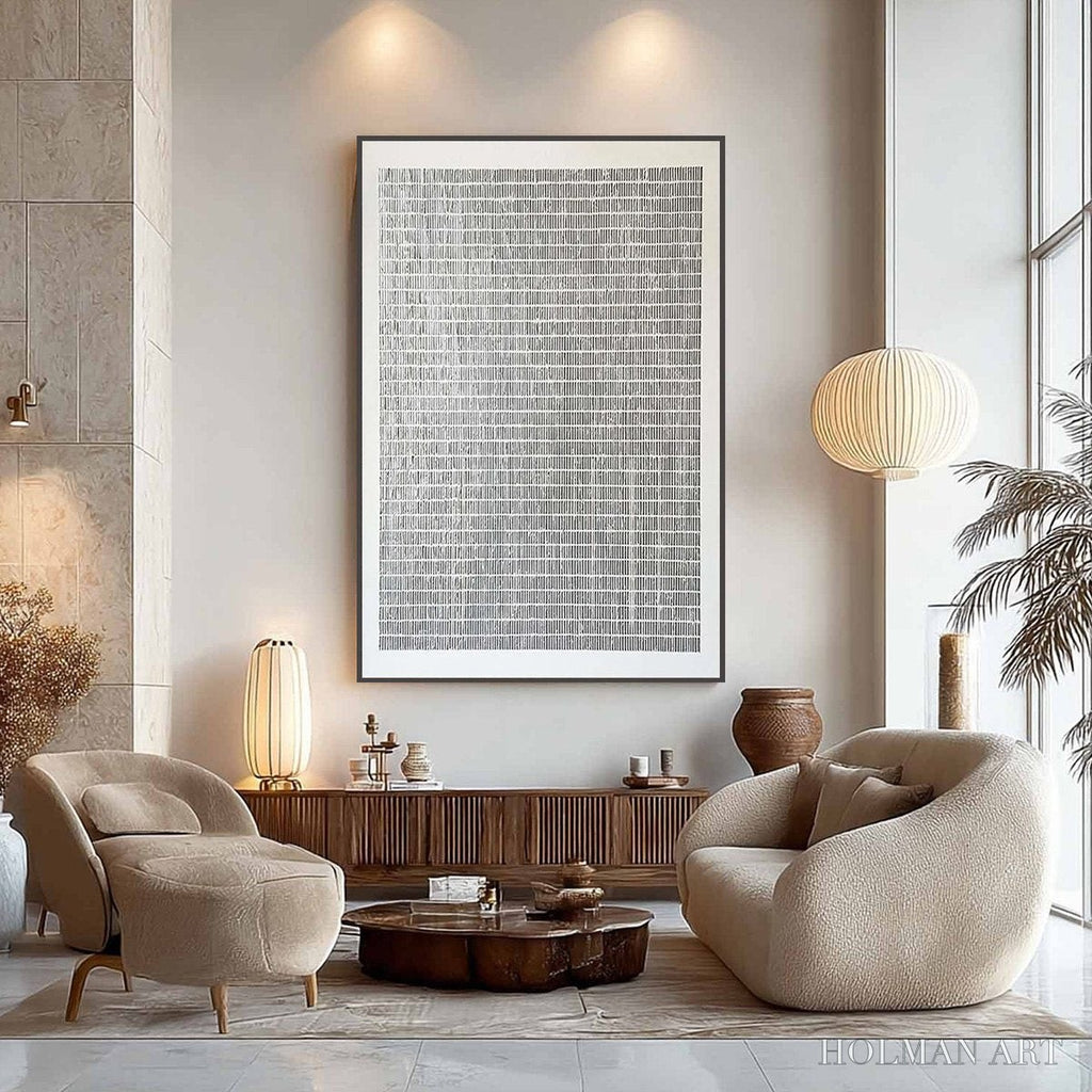 HOLMAN ART Silver Linings – Textured Minimalist Abstract Oil Painting - image 6
