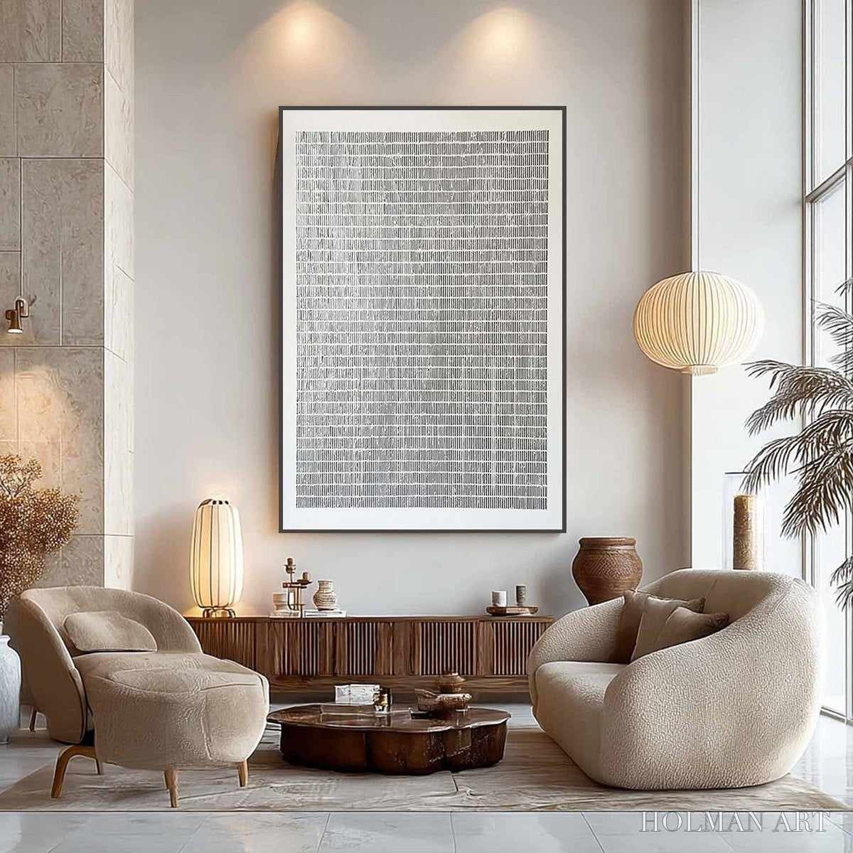 HOLMAN ART Silver Linings – Textured Minimalist Abstract Oil Painting - image 6