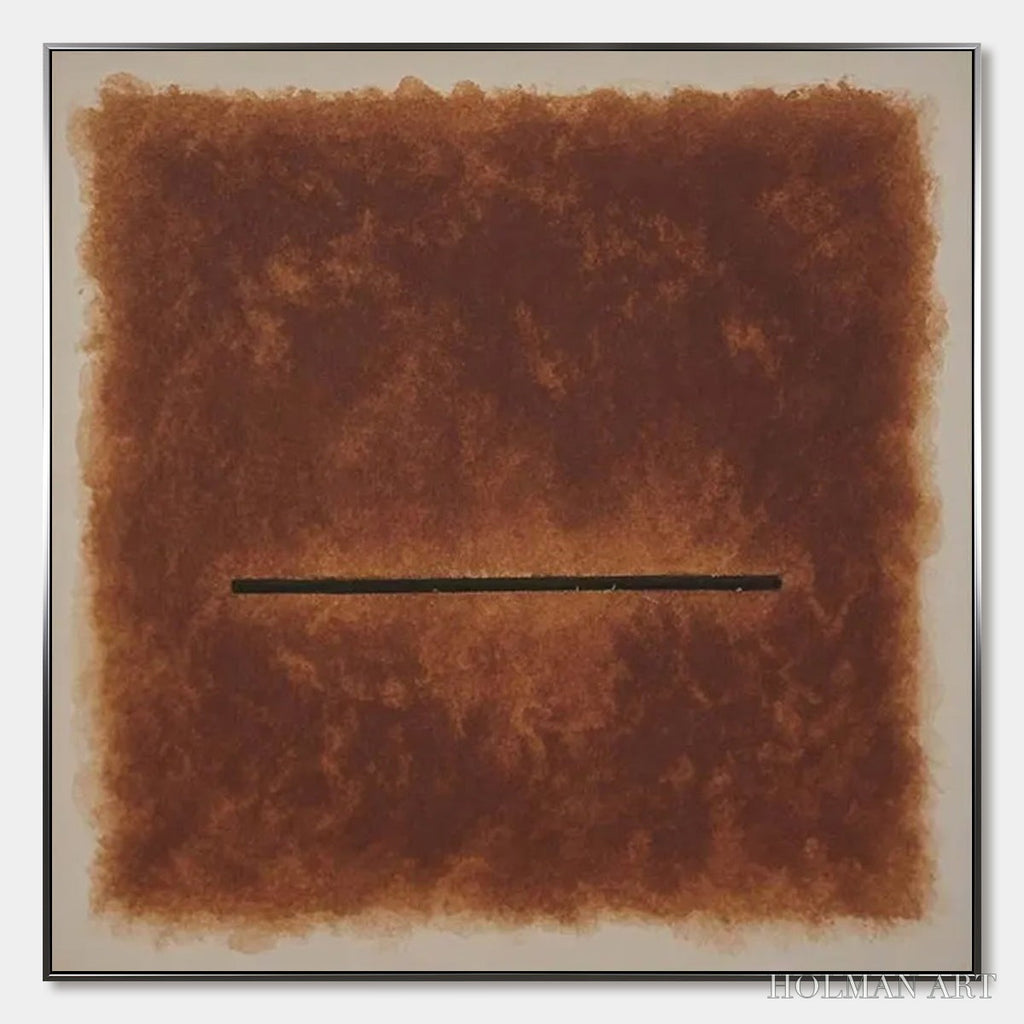 HOLMAN ART Horizon – Textured Minimalist Abstract Brown Oil Painting - image 1