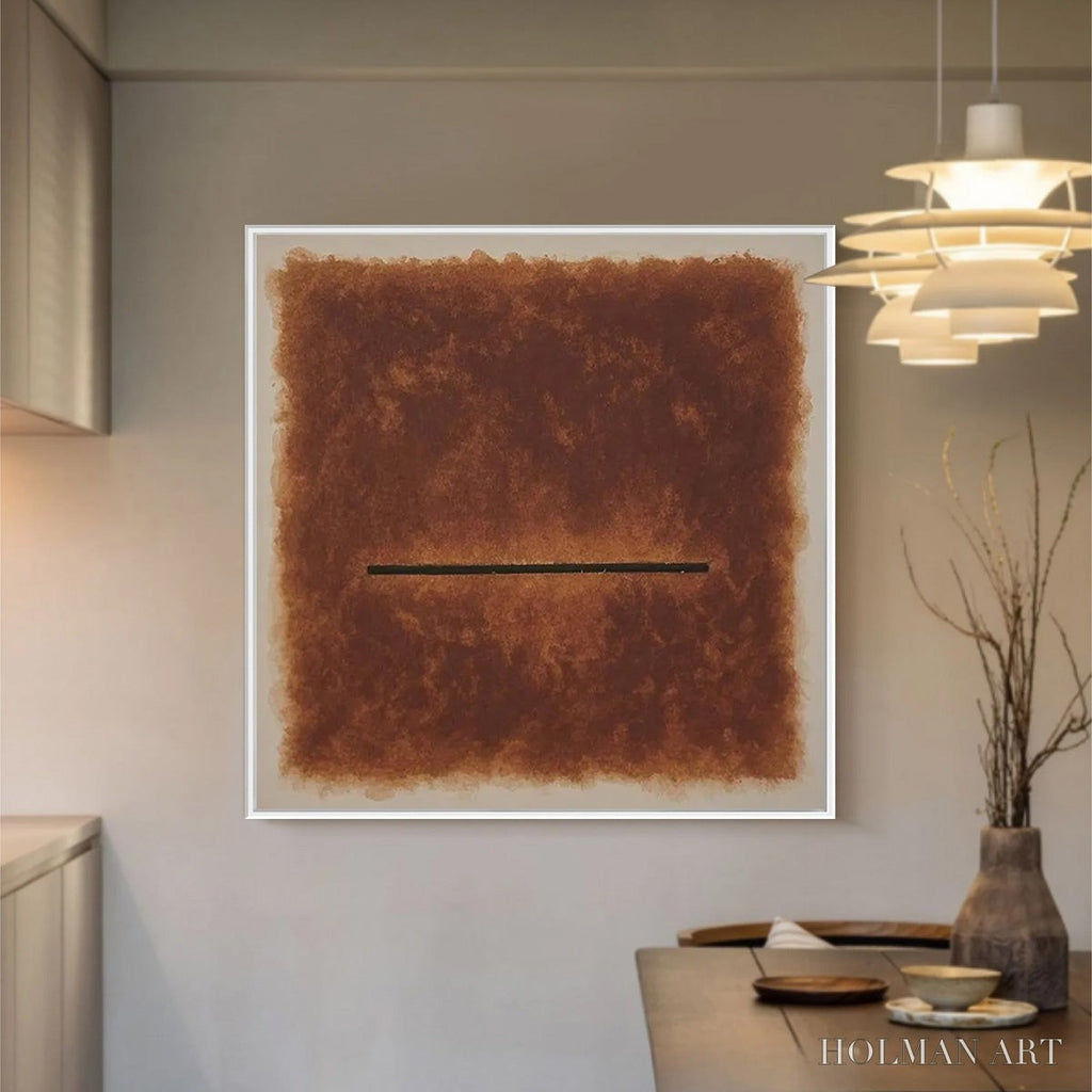 HOLMAN ART Horizon – Textured Minimalist Abstract Brown Oil Painting - image 2