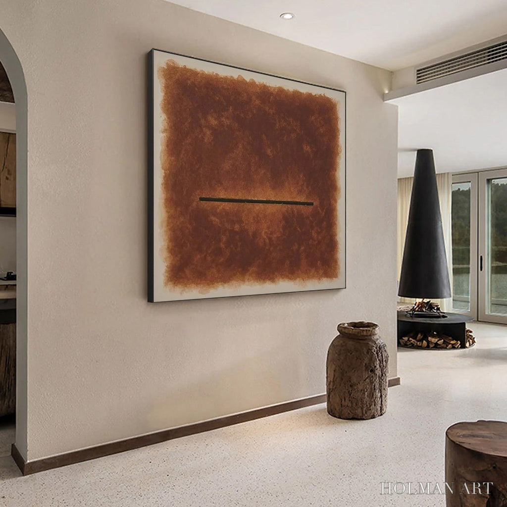 HOLMAN ART Horizon – Textured Minimalist Abstract Brown Oil Painting - image 5