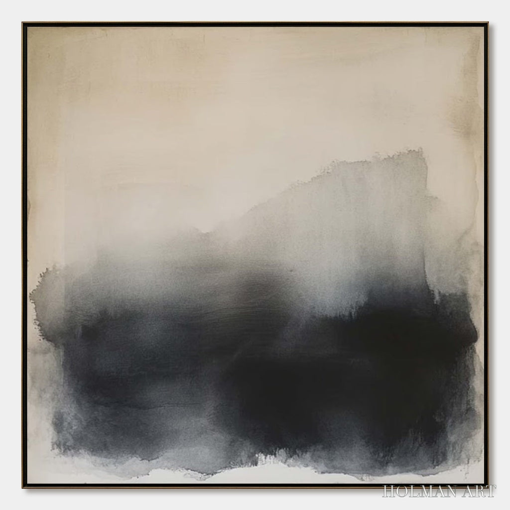 HOLMAN ART Dusk Shadows – Abstract Minimalist Neutral Tone Oil Painting - image 1