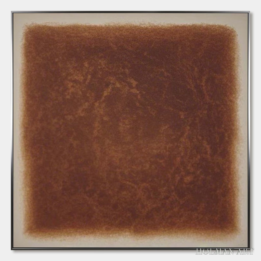 HOLMAN ART Umbra – Textured Abstract Square Brown Oil Painting - image 1