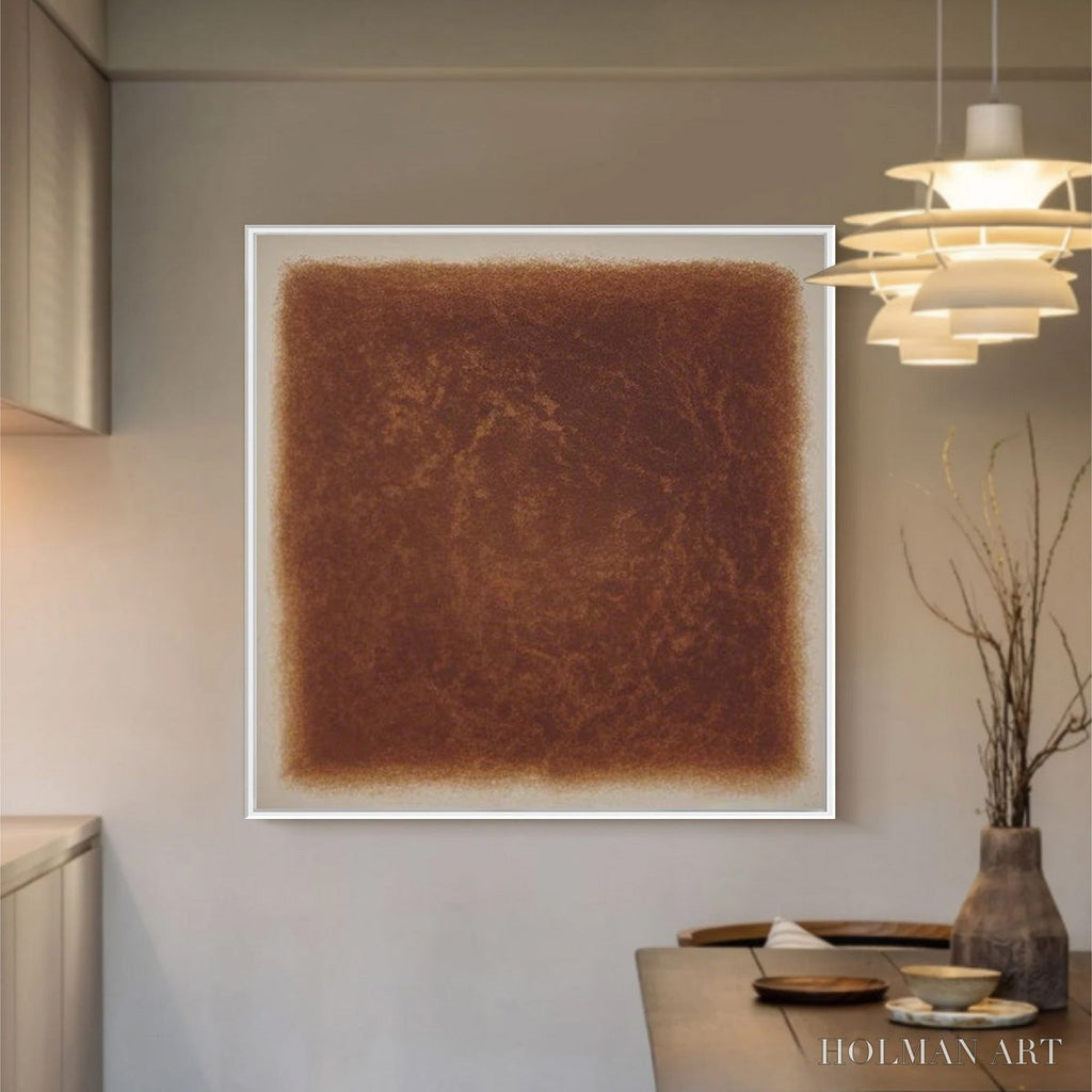 HOLMAN ART Umbra – Textured Abstract Square Brown Oil Painting - image 2