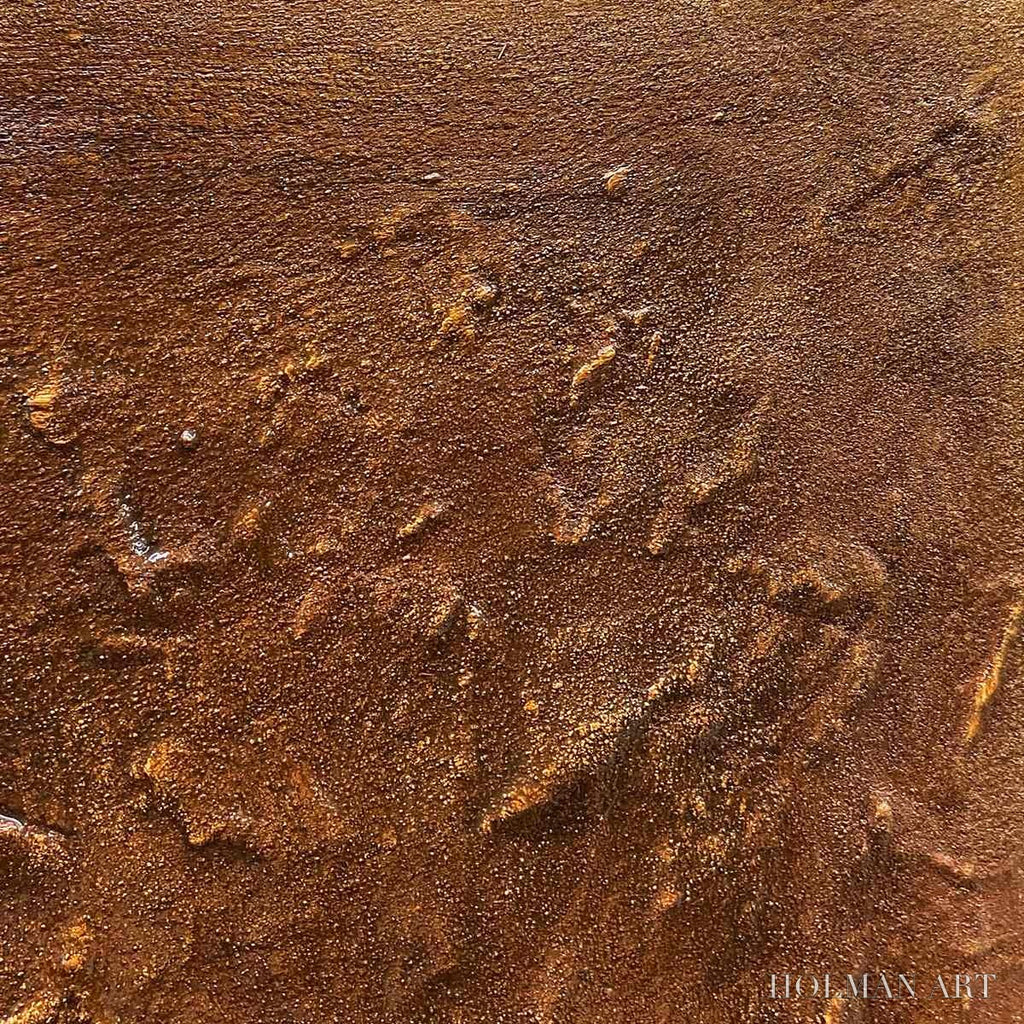 HOLMAN ART Umbra – Textured Abstract Square Brown Oil Painting - image 3