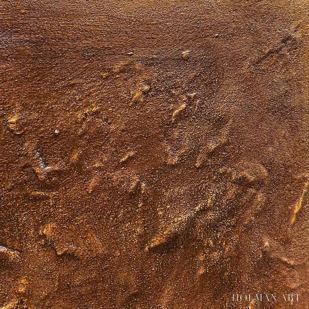 HOLMAN ART Umbra – Textured Abstract Square Brown Oil Painting - image 3