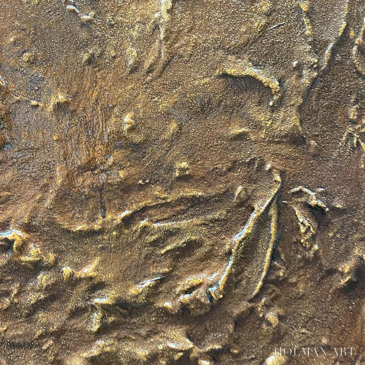 HOLMAN ART Umbra – Textured Abstract Square Brown Oil Painting - image 5
