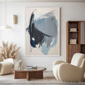 HOLMAN ART Azure Depths – Abstract Minimalist Blue and Grey Oil Painting - image 2