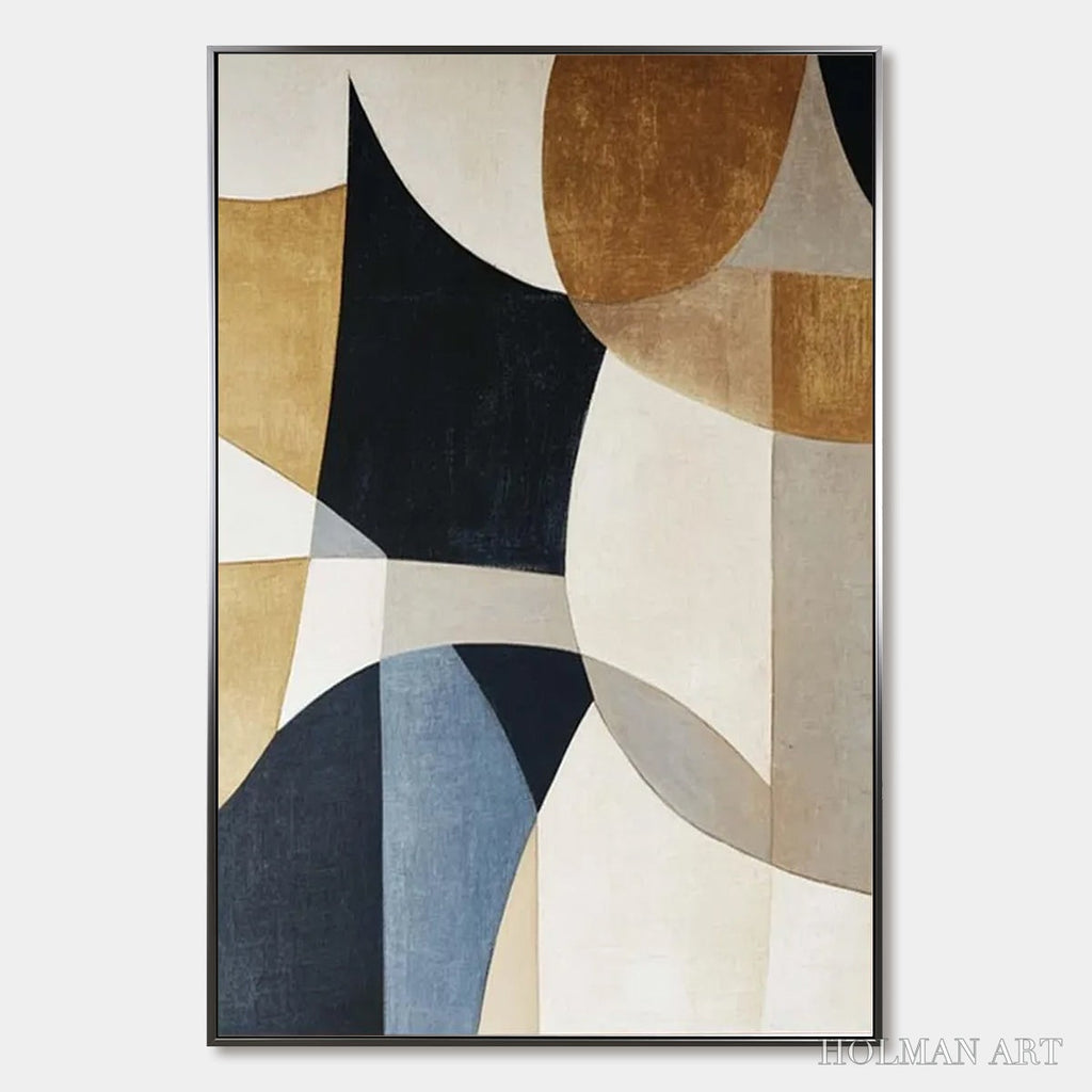 HOLMAN ART Geometric Balance – Abstract Minimalist Geometric Oil Painting - image 1