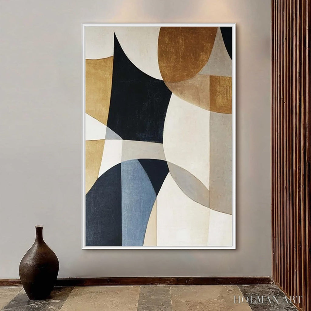 HOLMAN ART Geometric Balance – Abstract Minimalist Geometric Oil Painting - image 2