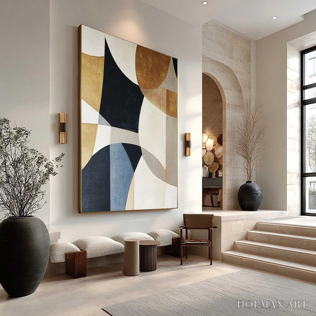 HOLMAN ART Geometric Balance – Abstract Minimalist Geometric Oil Painting - image 3