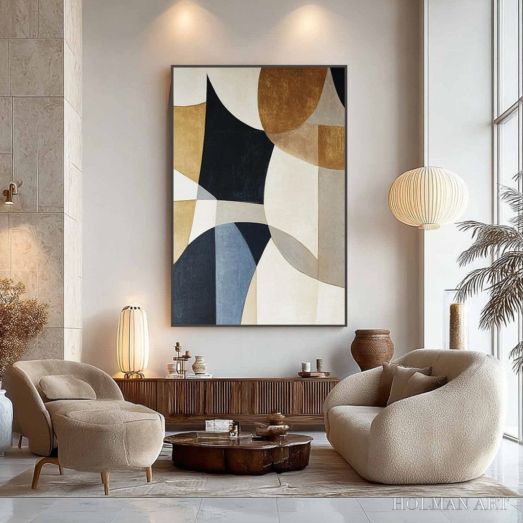 HOLMAN ART Geometric Balance – Abstract Minimalist Geometric Oil Painting - image 4