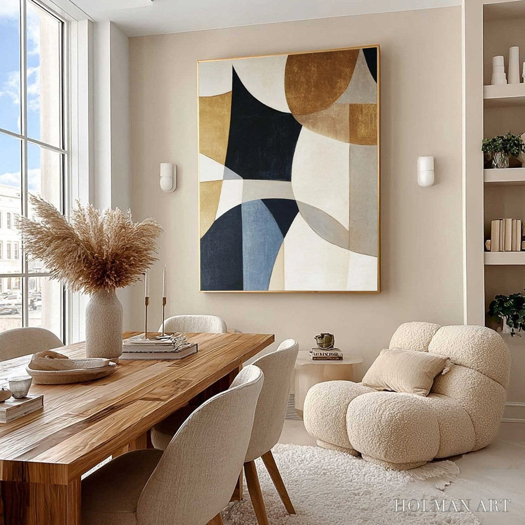HOLMAN ART Geometric Balance – Abstract Minimalist Geometric Oil Painting - image 5