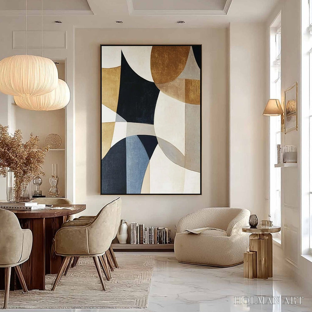 HOLMAN ART Geometric Balance – Abstract Minimalist Geometric Oil Painting - image 6