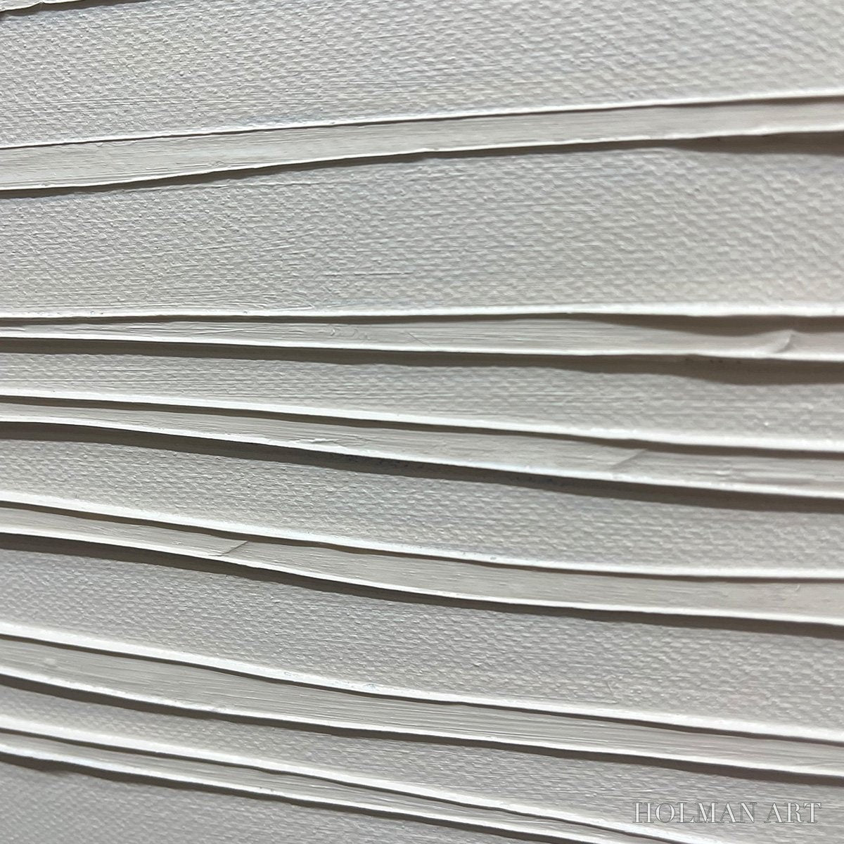HOLMAN ART Serene Lines – Minimalist Textured White Abstract Oil Painting - image 3