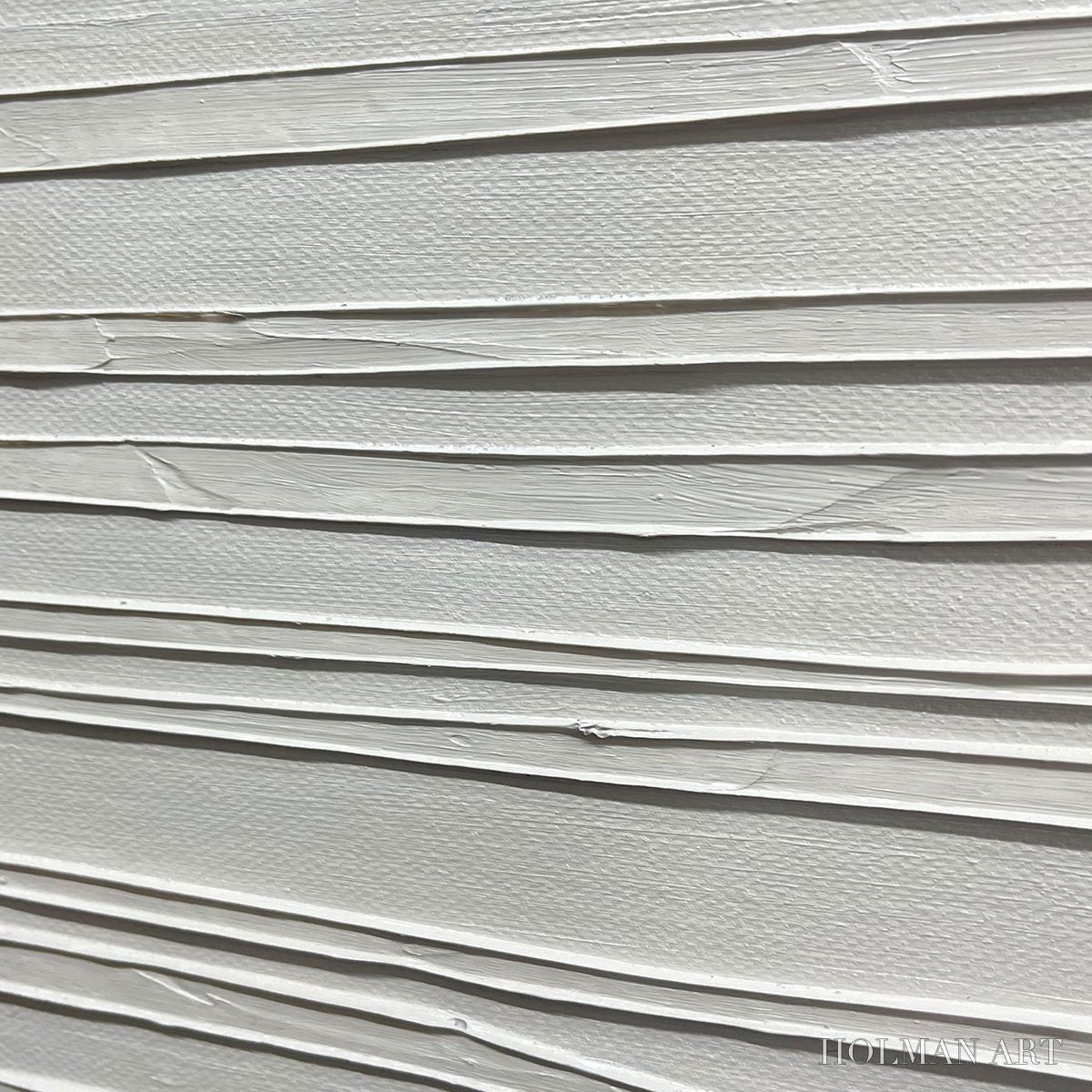 HOLMAN ART Serene Lines – Minimalist Textured White Abstract Oil Painting - image 5