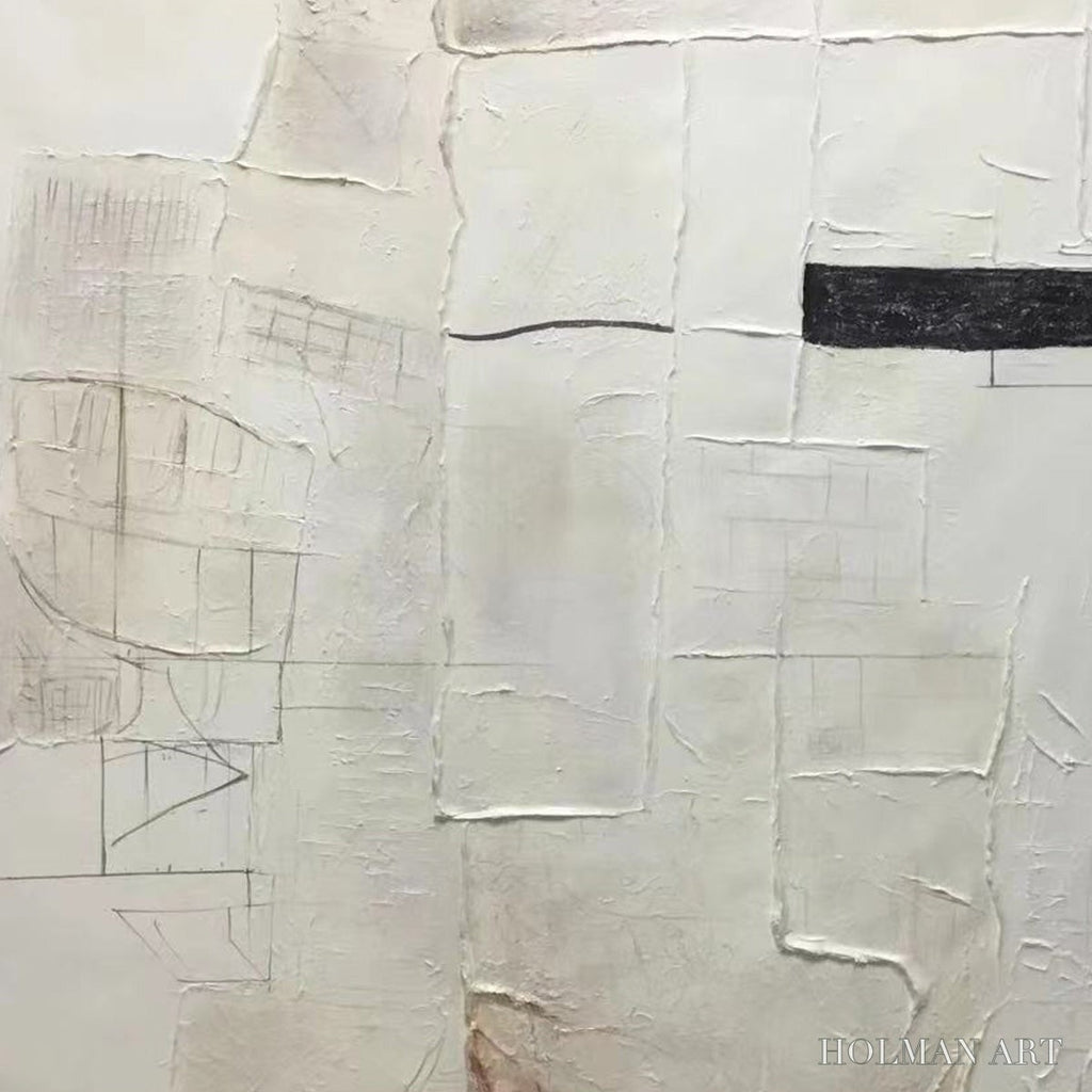 HOLMAN ART Deconstructed Plans – Textured Minimalist Architectural Abstract Painting - image 3