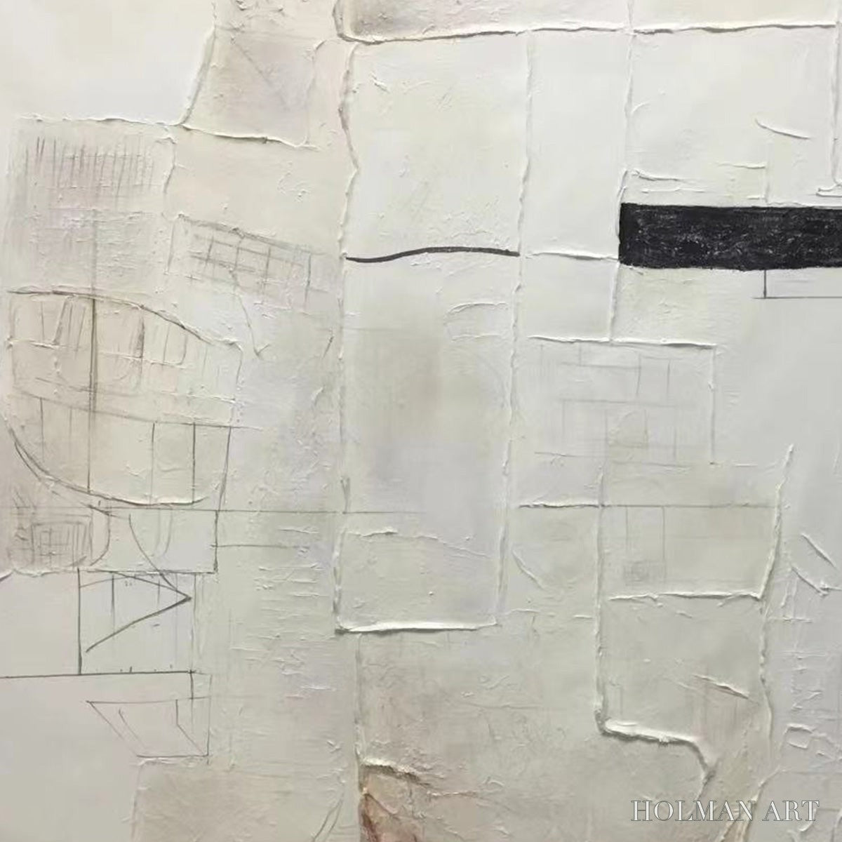 HOLMAN ART Deconstructed Plans – Textured Minimalist Architectural Abstract Painting - image 3