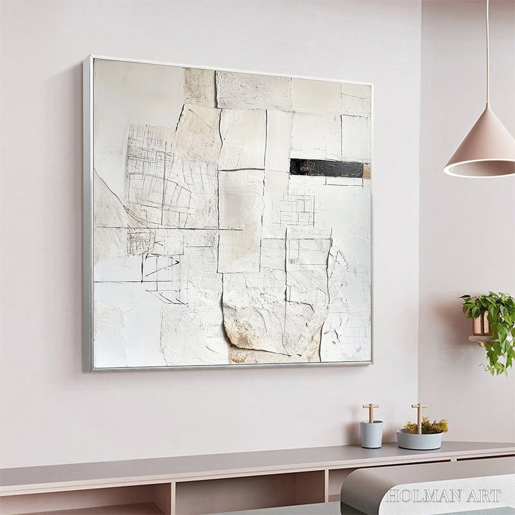 HOLMAN ART Deconstructed Plans – Textured Minimalist Architectural Abstract Painting - image 4