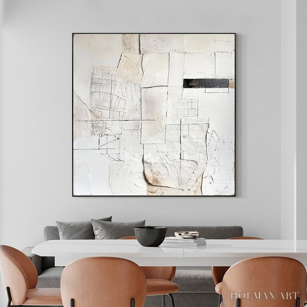 HOLMAN ART Deconstructed Plans – Textured Minimalist Architectural Abstract Painting - image 5