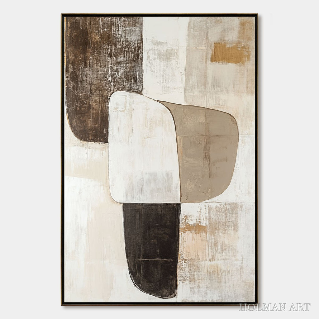 HOLMAN ART Earthen Forms – Textured Minimalist Abstract Oil Painting - image 1
