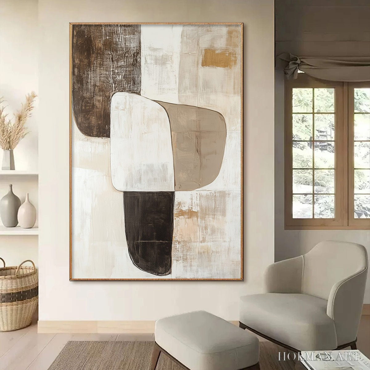 HOLMAN ART Earthen Forms – Textured Minimalist Abstract Oil Painting - image 2