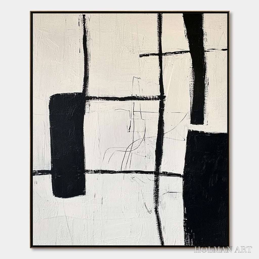 HOLMAN ART Intersection – Textured Minimalist Abstract Oil Painting - image 1