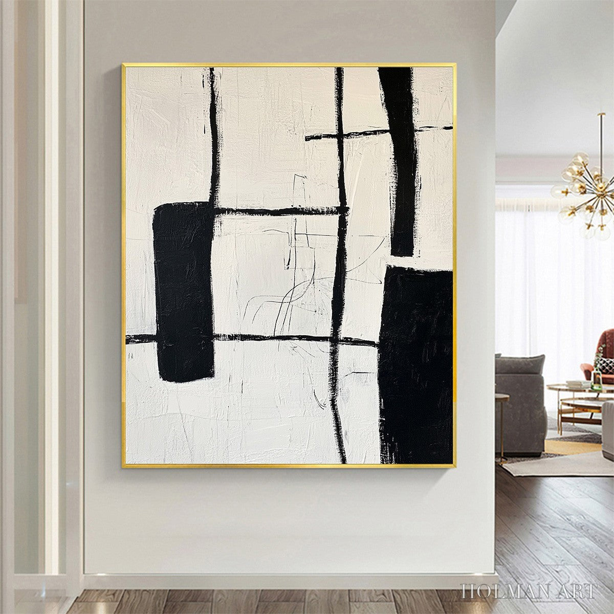 HOLMAN ART Intersection – Textured Minimalist Abstract Oil Painting - image 2