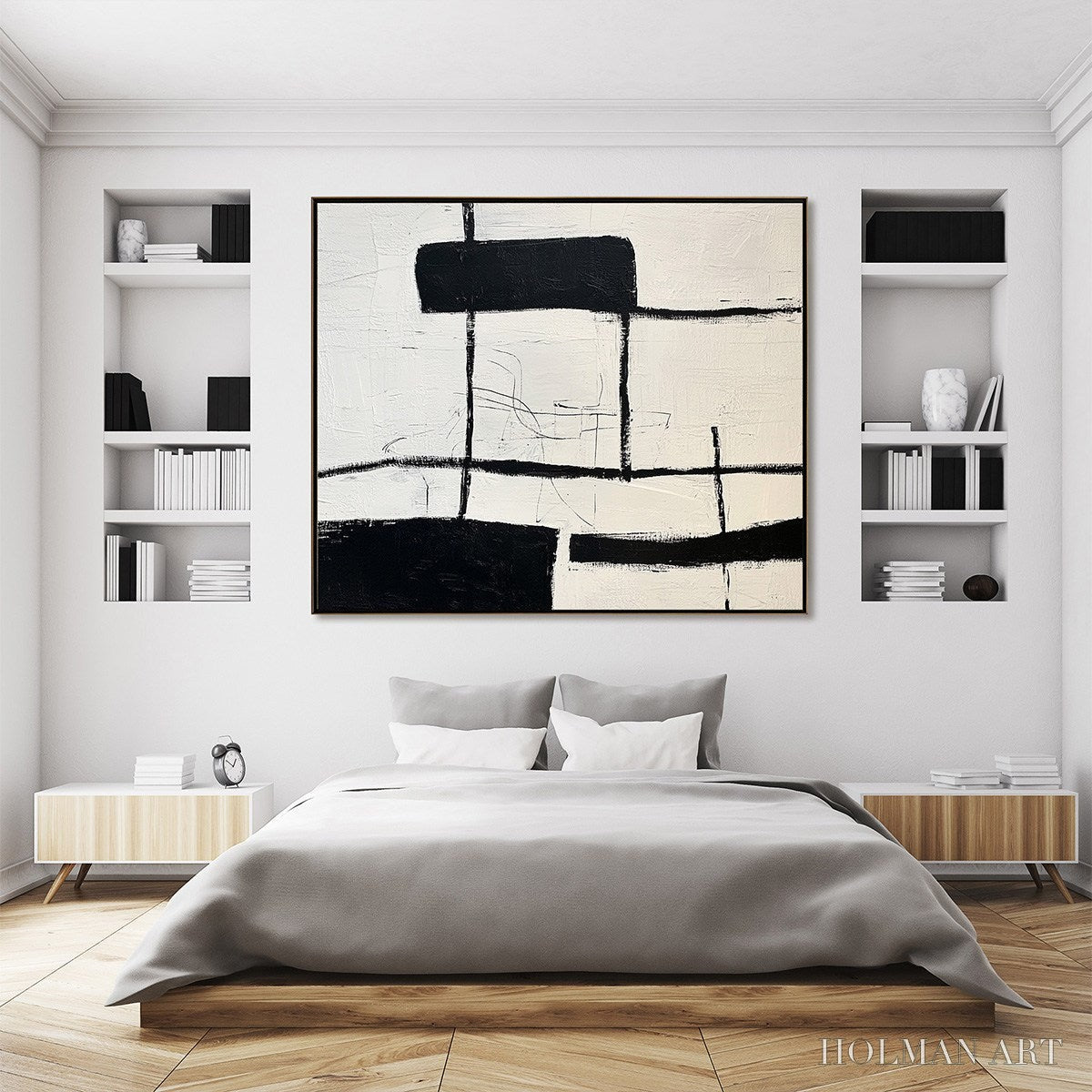 HOLMAN ART Intersection – Textured Minimalist Abstract Oil Painting - image 3