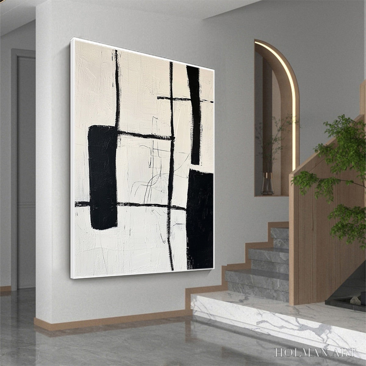 HOLMAN ART Intersection – Textured Minimalist Abstract Oil Painting - image 4