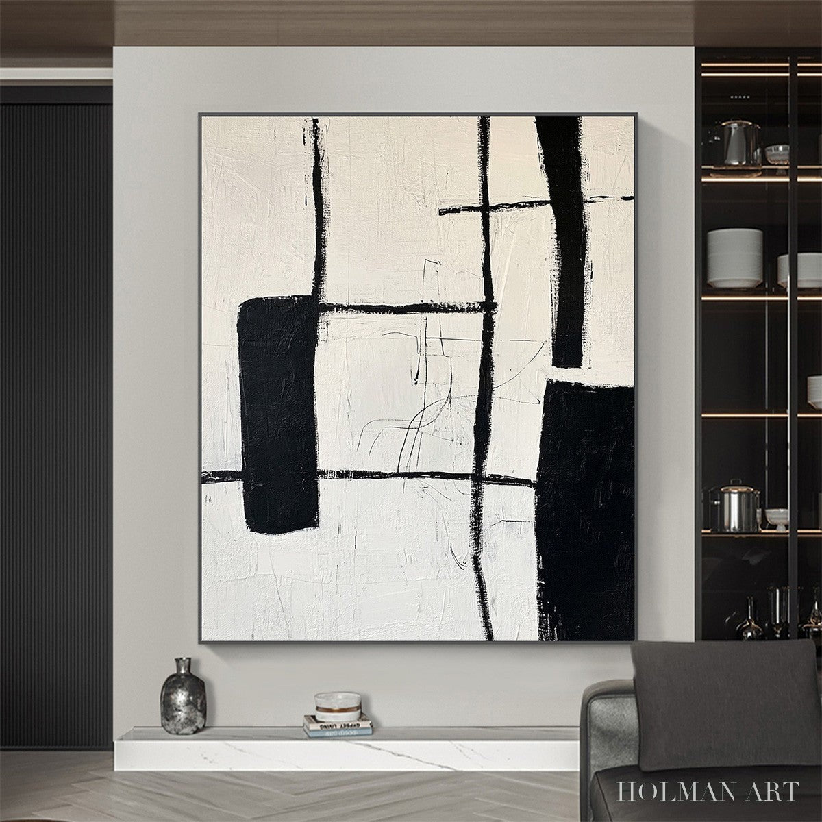 HOLMAN ART Intersection – Textured Minimalist Abstract Oil Painting - image 5