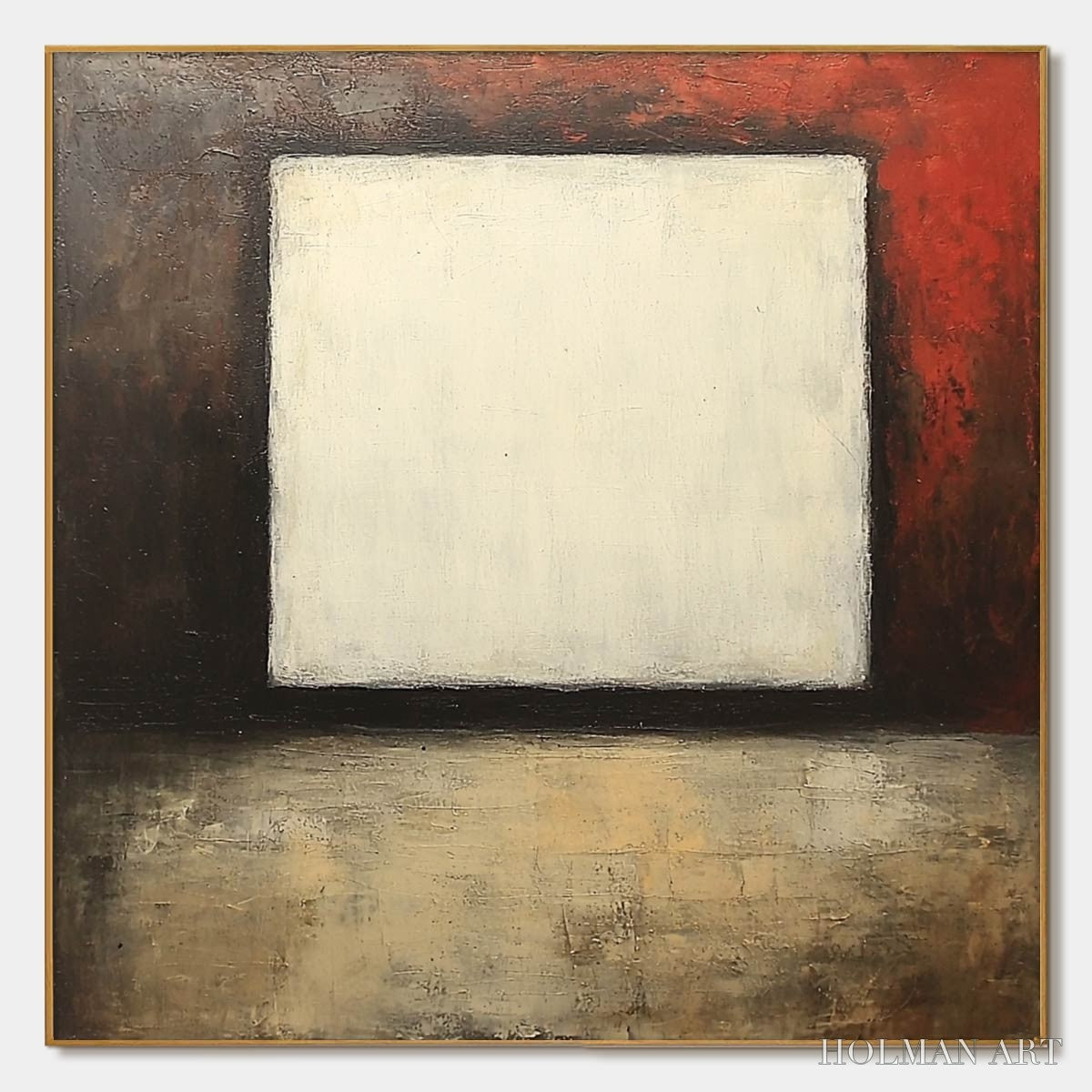 HOLMAN ART Void – Minimalist Abstract Oil Painting with White Square - image 1